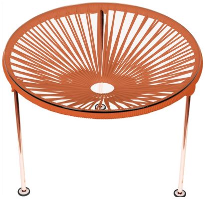 Zicatela Table (Orange weave on Copper Frame)
