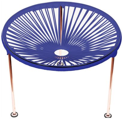 Zicatela Table (Deep Blue Weave on Copper Frame)