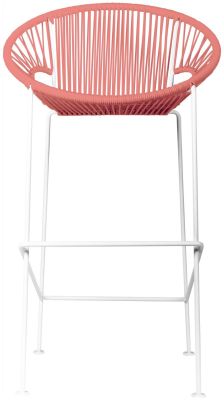Puerto Bar Stool (Coral Weave on White Frame)