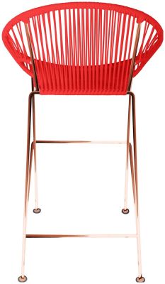 Puerto Bar Stool (Red Weave on Copper Frame)