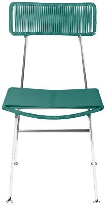 Hapi Chaise (Tissage Turquoise sur Base Chromée)