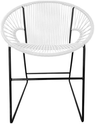 Puerto Dining Chair (White Weave on Black Frame)