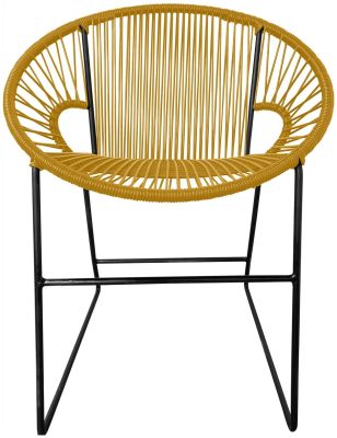 Puerto Dining Chair (Caramel Weave on Black Frame)