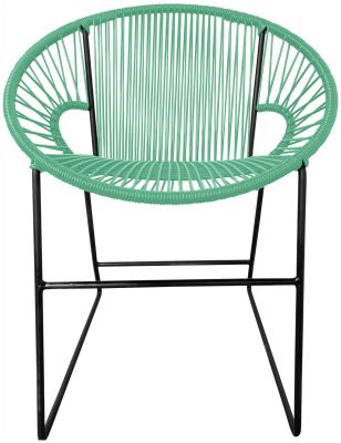 Puerto Dining Chair (Mint Weave on Black Frame)