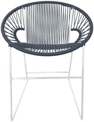 Puerto Dining Chair (Grey Weave on White Frame)