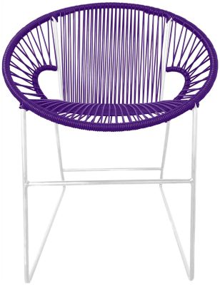 Puerto Dining Chair (Purple Weave on White Frame)