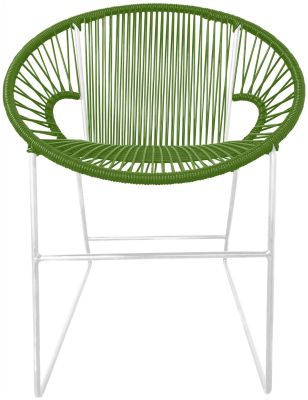Puerto Dining Chair (Cactus Weave on White Frame)