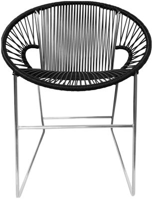 Puerto Dining Chair (Black Weave on Chrome Frame)