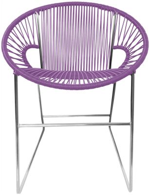Puerto Dining Chair (Orchid Weave on Chrome Frame)