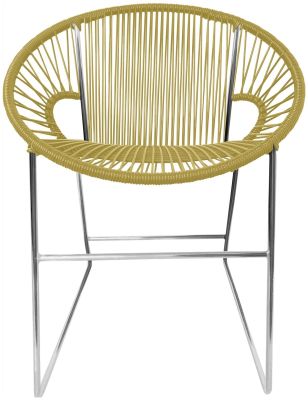 Puerto Dining Chair (Gold Weave on Chrome Frame)