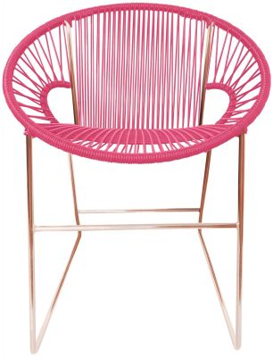 Puerto Dining Chair (Pink Weave on Copper Frame)