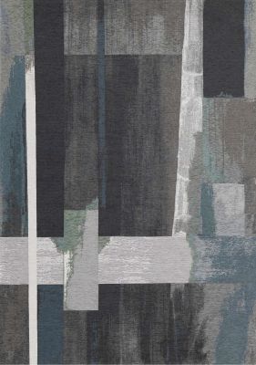 Cathedral  Patchwork Rug (6 x 8 - Blue Grey Teal)