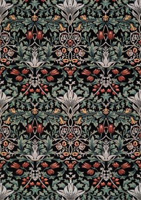 Cathedral Symmetrical Floral Print  Rug (6 x 8 - Black Blue Green Red White Yellow Grey)