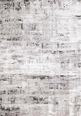 Chorus  Distressed Rug (8 x 11 - Black Grey White)