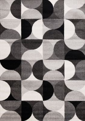 Eclipse Mid-Century Modern Design Rug (Grey - 5'3x 7'7)