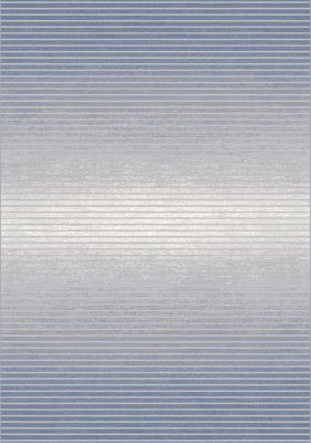 Ella Gradated Plush Rug (6 x 8 - Blue Cream Grey)