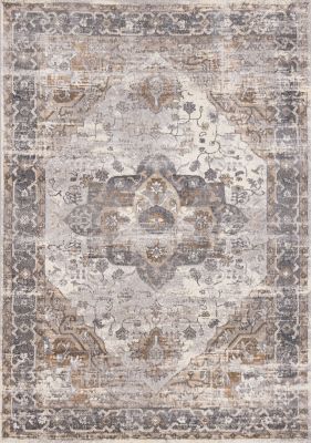 Emory Elegant Medallion Rug (Grey & Brown - 5'3x 7'7)