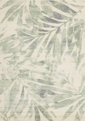 Focus Palm Branch  Rug (8 x 11 - Cream Green Grey)