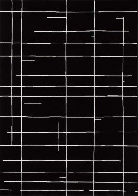Ice Tapis Lines (6 x 8 -  Noir Blanc)