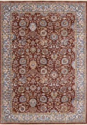Marisa Traditional Border Floral Rug (6 x 8 - Beige Blue Cream Green Grey Red Yellow)