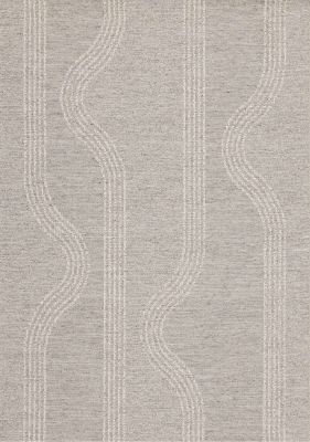 Peak Curvy Lines  Rug (8 x 11 - Cream Grey)