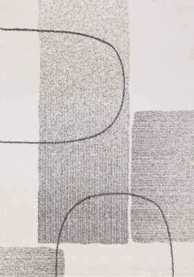 Ravine Modern Design Rug (5' 3 x 7' 7 - Cream Grey Orange)