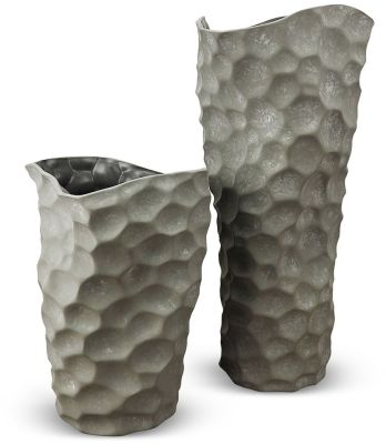 Honeycomb Vase Vase (21 In - Concrete Grey)