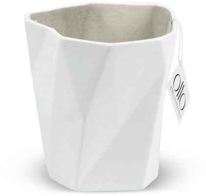 Facet Vase (5 Inch - White )