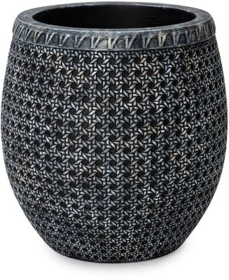 Wicker Planter (Aged Black - Large - 22 In)