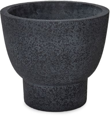 Mortar Planter (Rough Black - Mid - 18 In)