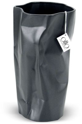 Paperbag Vase Ceramic Vase (13 x 7 x 7 - Grey)