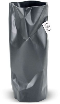 Paperbag Vase Ceramic Vase (15 x 7 x 7 - Grey)