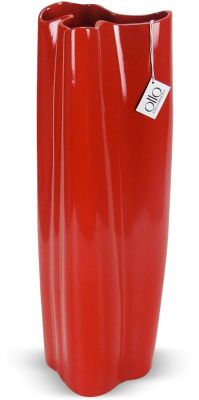 Silk Vase Ceramic Vase (20 x 7 x 7 - Red)