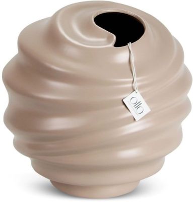 Cirrus  Vase Ceramic Vase (14 x 14 x 14 - Matte Beige)