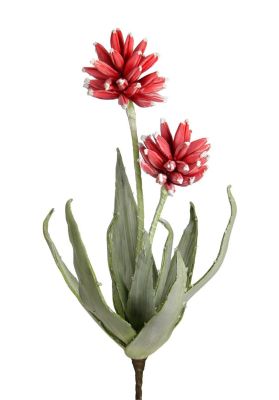 Cactus Flower Artificial Flower (53 x 12 x 12 - Ribbon Red)