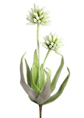 Cactus Flower Artificial Flower (53 x 12 x 12 - Lime & White & Eggplant)