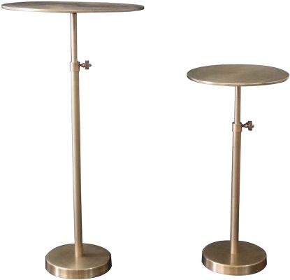 Elements Round Pedestal Tables (Set of 2 - Gold)