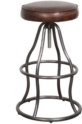 Ziggie Bar Stool (Classic Brown Leather)