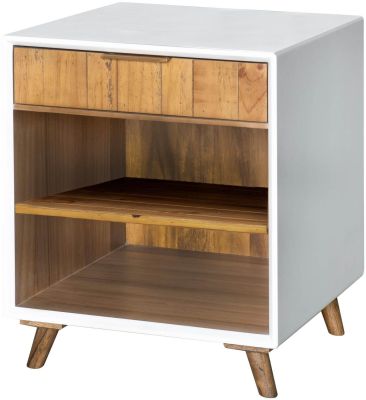 Marrakesh Nightstand (Distressed Natural & White Lacquer)