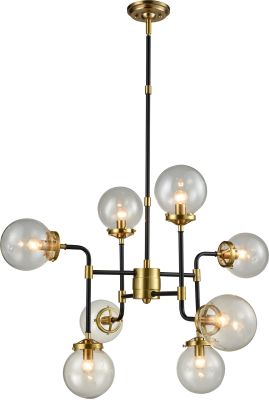 Paris Pendant Lamp (8 Light - Matte Black & Satin Gold)