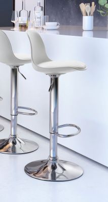 Charlie Height Adjustable Bar Chair (White)