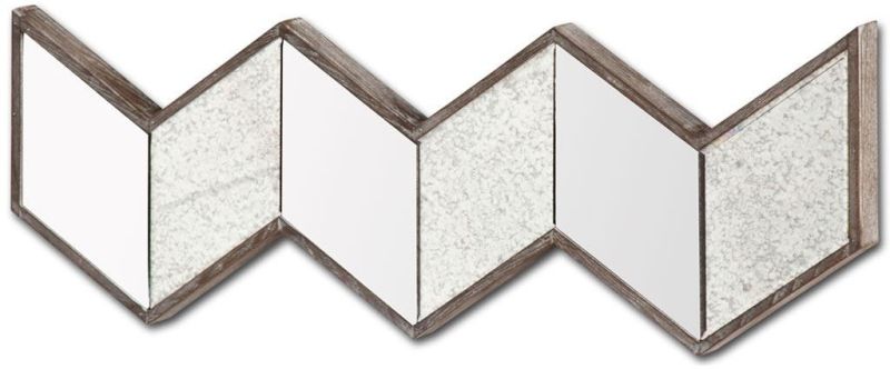 Cheveronna Wall Mirror (36x12 Chevron Brown Wood Frame Mirror)
