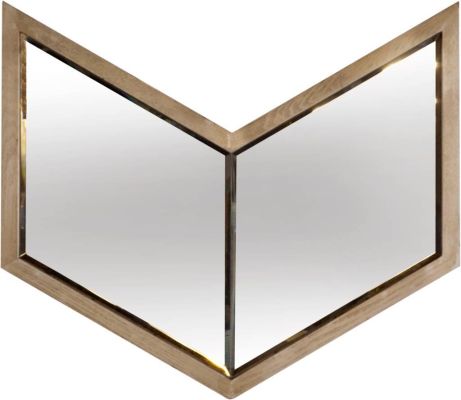Chevren Wall Mirror (26x22 Chevron Brown Wood Frame Mirror)