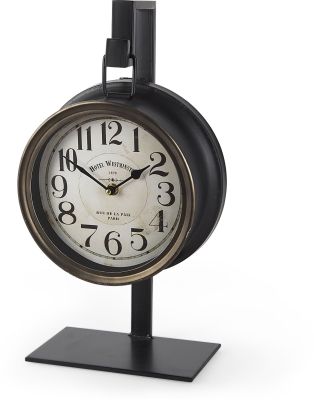 Taxz Table Clock (Metallic Brown Metal Hanging)