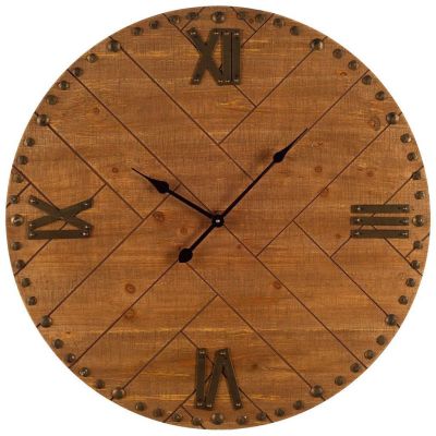 Herringbone Wall Clock (Brown)