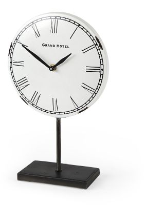 Harriet Horloge de Table (Métal Blanc et Bronze)