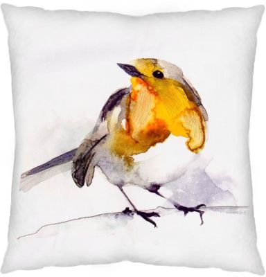 Yellow Robin Decorative Pillow (Yellow)