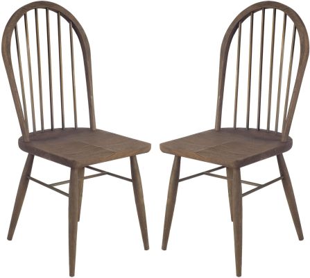 Windsor Dining Chair (Set of 2 - Walnut Brown)