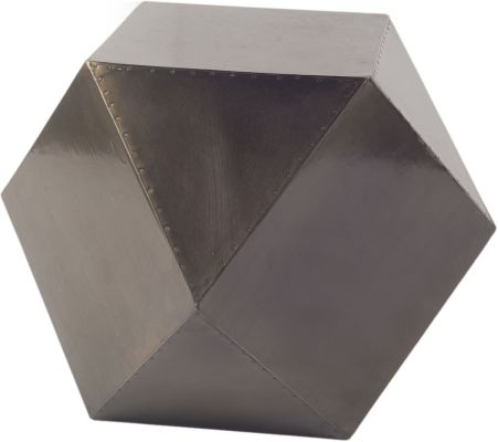 Exagoni End Table (Black Iron Plated Nail Head Detail Hexagonal)