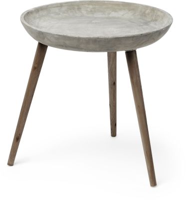 Triton Accent Table (Small - Light Grey and Brown)